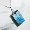 Pendant Necklaces Genuine Natural Labradorite Blue Light Gems Rectangle Shape Nice Stone Crystal Women Lady Pendant20x16x7mm Fashion