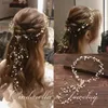 Bruiloft Sieraden Parel Haarband Witte Bloem Hoepel Tiara Eenvoudige Hoofdtooi Hand Geweven Lange Kwast Bruids Hoofddeksel L230704