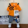 Kleidungssets Kinderkleidungsset für Jungen und Mädchen Kurzarm-Poloshirt + Hose 2-teiliges Kinderset aus Baumwolle 2023 Sommer-Babykleidung Z230717