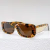 Solglasögon modeglasögon för kvinnor stora fyrkantiga UV400 -linser parti personlig sol Men Casual Leopard Print Acetate Frame