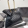 Diamond Lattice Torka zakupowa duża pojemność torba dla kobiet skórzana torebki podróżne nitkę metalową wielką literę łańcucha paska na ramię