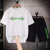 Men's Tracksuits Festool Cool Black Short Sets Women Men Designer Clothes Pure Cotton Summer Breathable T-shirt Shorts Korean Oversize