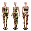 Women's Two Piece Pants CM.YAYA Beach Paisley Women's Set Crop Bra Top and Ling Pants Set 2022 Tracksuit Two 2 Piece Set Fitness Outfits Sweatsuit J230717