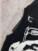 Мужской свитера стиля эскиза граффити черная печать экипажа шея хлопка Терри Свитер 230715