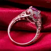 Anneaux de mariage TOBILO arrivée bague de fiançailles mode proposition de couleur or rose pour les femmes avec mignon rose clair CZ pierre bijoux à la mode