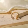 Nieregularny Waterdop Błyszczące małe sześcienne cyrkonia 18 -karne złoto plamowane stali nierdzewne pierścienie regulowane
