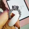 Женщины Bling 925 стерлингового серебряного серебряного хип -хопа Iced Bling Cz Diamond Promise Свадебное обручальное обручальное кольцо