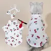 Cat Costumes Fashionable Pet Shirt Breathable Washable Dog Set With Bow-knot Button Closure Super Soft For Summer