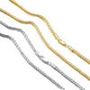 Chains 925 Sterling Silver Necklace For Men Women Width 2/2.5MM Keel Link Chain Plating Gold Platinum Ccolor Length 45 50 55 60CM High