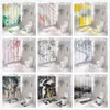 Shower Curtains Marble Bathroom Shower Curtain And Rug Sets Luxury Home Decoration Polyester Shower Fabric Washable 4pc/Set Machine Wash Curtain