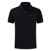 Polos pour hommes printemps été affaires décontracté coton respirant drapeau National étiquette T-Shirt mince à manches courtes POLO 811