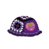 Basker 2023 oxhorn rolig stickad hatt lila söt personlighet vår och höst handvävd tecknad mångsidig kvinnor hink mössa