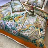 Yatak Setleri Şık Peacock Floral Nevresim Seti Vintage Stilize 50mbo ve 50 Pamuklu Ultra Yumuşak İpeksi Yatak Sayfası 230717