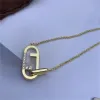 Laces Brand Jewelry Fashion Gold Diamond Pendant Halsband Mens Classic Link Chain Halsband Fashion Brand Letter F Smycken Tillbehör 2305312BF