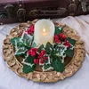 Dekorativa blommor Julprydnader Ljushållare Ljusstake Wreath Centerpiece Plants Home Decor Year Xmas Wedding