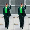 Green Velvet Women Suits For Wedding Tuxedos 2 Pieces Blazer and Pants Designer Formal Party Prom Dress Custom Made Made