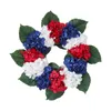 Decorative Flowers Patriotic American Wreath Red White And Blue Summer Memorial Day Festival Garland Decoration 4th Of July Wreaths F