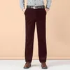 Pantaloni da uomo Business Pantaloni casual resistenti al freddo Cerniera con bottoni Fodera in pile ispessita da uomo Antigelo lungo