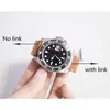 Horloges 2 stks 20mm 21mm Geborsteld Sier Gebogen End Link Endlink Alleen voor 40mm 41mm Nieuwe Submariner Horlogeband Rubber Lederen Band