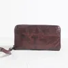 Wallets Handmade Men's Long Zipper Wallet Soft Leather Clutch Bag Vegetable Tanned Cowhide Old Retro
