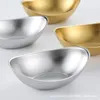 Dinnerware Sets 304 Korean Salad Bowl Creative Stainless Steel Gold Ingot Dessert Dried Fruit Barbecue Tableware