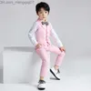 Clothing Sets Boys' candy colored vest children's vest wedding dress set children's formal dress set children's bow tie shirt baby men's clothing Z230717