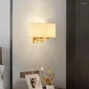 Wall Lamps Modern Cloth Lamp Bedroom Sconce E27 Bulb Atmosphere Decoration Lighting Fixtures Gold Black Metal