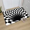 Mattor 3D Vortex illusion mattan ingång Dörrgolv Abstract Geometric Optical Doormat Non-Slip Floor Mat Living Room Decor Rug R230717