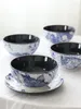 Bowls Chinese Blue And White Large Bowl Salad Japanese Style Ramen Household Rice Noodles Soup