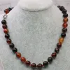 Catene Religioso Stile vintage Pietra naturale Marrone Sogno Agate Perline rotonde 8/10 / 12mm Collana di gioielli da donna Catena regalo 18 pollici Y768