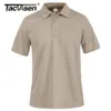 Polos pour hommes TACVASEN T-shirt d'été respirant pour hommes T-shirt à manches courtes pour hommes Séchage rapide Travail d'équipe de l'armée T-shirt de golf Top Randonnée Outwear 230717