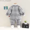 Clothing Sets Boys' Wedding Children's Tie Party Formal Cotton Gentleman Casual Boys' Jacket T-shirt Pants 3 Pieces/Set Baby Set Z230717