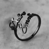 Anéis de nome duplo personalizados para homens, moda masculina, anel ajustável, joias de aço inoxidável para mulheres, presentes de dia dos namorados
