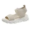 女性の夏の通気サンダルメ​​ッシュフィッシュマウスシューズ太い靴底wl r meh fih Shoe Caual