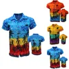 T-shirts pour hommes Mode Hommes Chemise d'été hawaïenne Imprimé à manches courtes Taille Big Us Hawaii Flower Beach Motifs floraux pour homme 230715