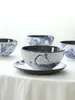 Bowls Chinese Blue And White Large Bowl Salad Japanese Style Ramen Household Rice Noodles Soup