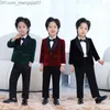 Clothing Sets Children's Corduroy jacket pants photo dress newborn baby boy's 1st birthday suit children's wedding performance party dress Z230717