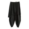 Men's Pants PFNW Skirt And Trousers For Darkwear Asymmetric Hairdresser Japanese Style Fashion Techwear Cross-Pants 12A3172