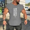 Mens Tank Tops Gym Singlets Sweatshirts sem mangas Colete com letras impressas Musculação Fitness regata masculina Camisas Casual Muscle shirt 230717