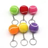 Keychains 20st Tennis Bag Pendant Plastic Mini Ball Key Chain Small Ornament Sport Annons Keychain Fans Souvenirer Ring