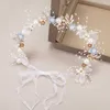 Romantic Bridal Hair Band Headdress Colorful Flowers HandPrepared Pearl Head Wear Women And Children Accessories L230704