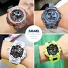 Нарученные часы Smael Sport Digital Watch Men Men Fashion Электронный хронограф Кварц Водонепроницаемые наручные часы с Auto Date Week Alarm 8063 Red