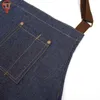 1PCS Praktyczne 71x65cm niebieski jeansowy proste fartuchy mundury dżinsy unisex farcha