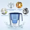 Huishoudelijk waterzuiveringssysteem Draagbare 3.6L waterfilterkan met filterelement, 100L effectieve filtratie voor thuiskeuken Drinkwater actieve kool