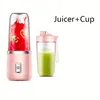 6 Lâminas Portáteis Juicer Cup Juicer Fruit Juice Cup Automatic Small Electric Juicer Smoothie Blender Ice Crush Cup Processador de Alimentos