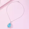 Naszyjniki wiszące 6 kolorów ładna woda kryształ krystaliczny naszyjnik niebieski zielony fioletowy różowy dhinestone serce choker dla kobiet dziewczęta imprezowe prezent