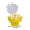 Schüsseln Popcorn-Silikonschüssel mit Deckel, kreative Mikrowellenheizung, hitzebeständig, erweiterbar, für den Filmabend in der Haushaltsküche