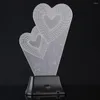 Veilleuses Coeur Coloré Lumière 3D LED Lampe USB Pour Mariage Déco Innovant Cadeau De Noël Présent