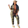 Women's Plus Size Jumpsuits Rompers Sexy Camouflage Printing Women Loose Jumpsuit 4XL 5XL Half Sleeves Leisure Rompers Casual Bodysuit Cargo Pants 230715