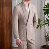 Men's Suits Two Piece Suit High Quality Luxury Boys Wedding Elegant And Slim Single Breasted Linen Fabric Blazers Male Man